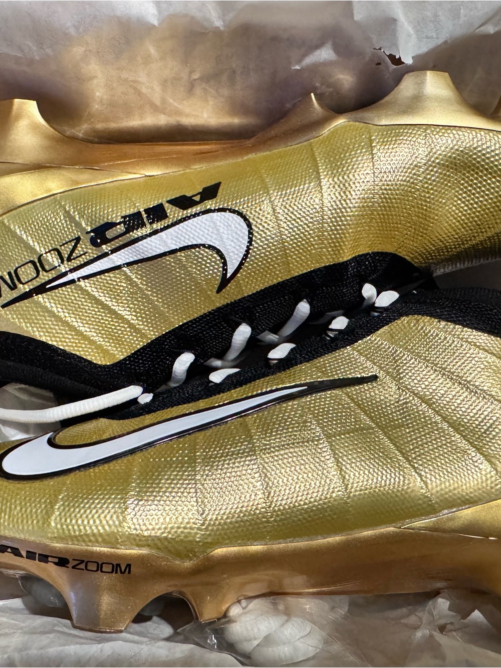 Nike Gold and Black Air Zoom Soccer Cleats